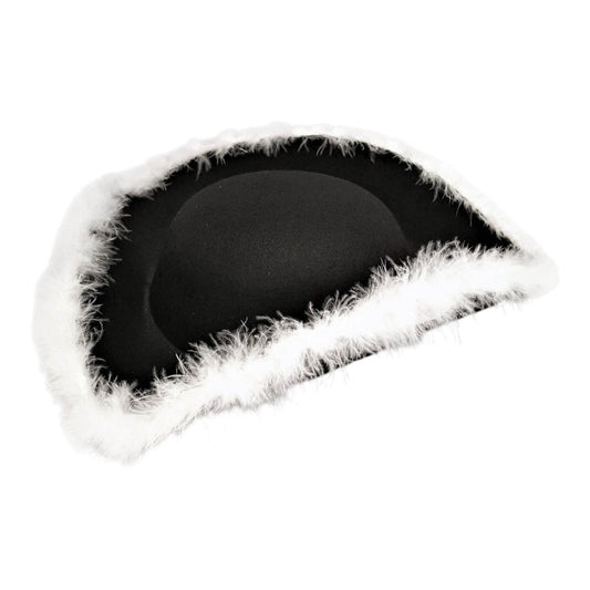 Tricorn WITH Feather - BLACK AND WHITE
