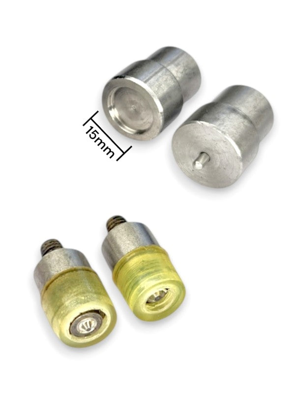 Press Stud Mould - Rubber Press Top, Silver, 15 mm, 4-Piece Set
