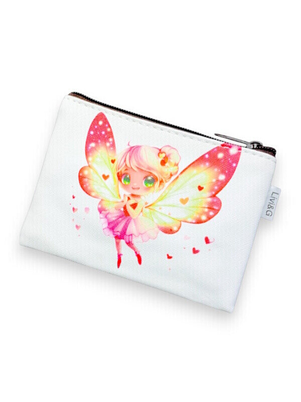 Cosmetic BAG - SMALL - WHITE - FAIRY - ±10×14×1 Cm