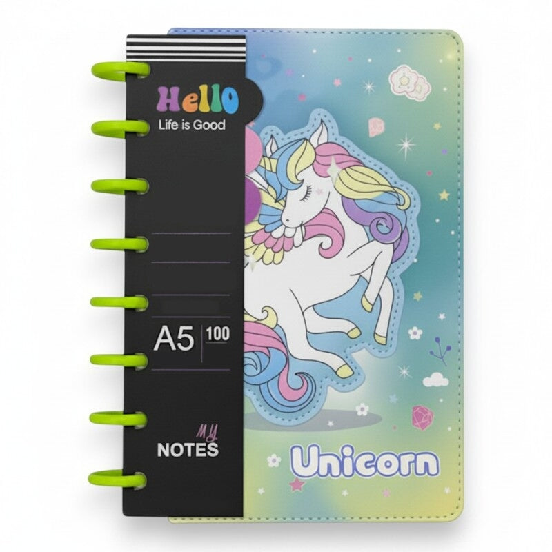 Notebook - A5 - Unicorn - GREEN