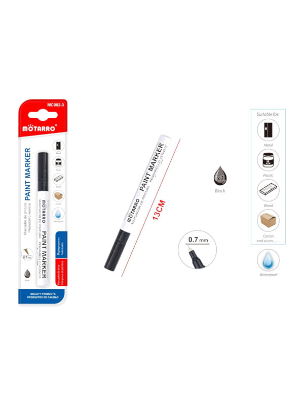 Motarro Paint Marker - Black, 0.7 mm