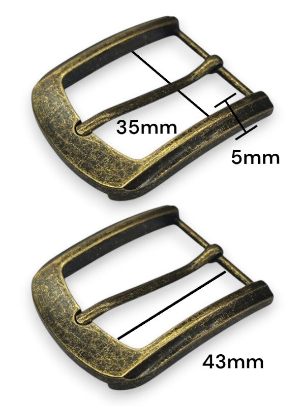 Belt Buckle - Antique Brass, Inside Measurement 35×43×5 mm, ±5-Piece