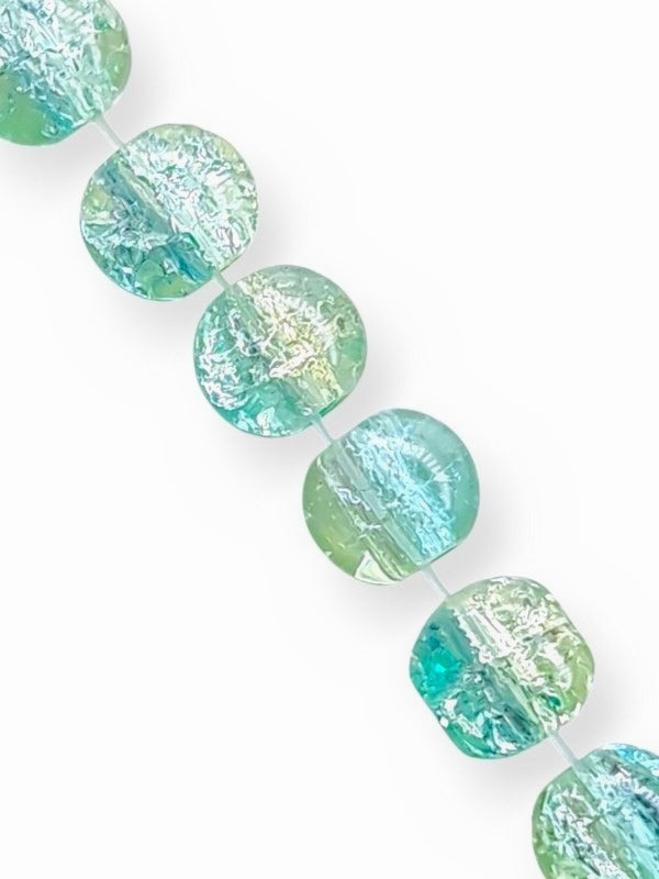 Glass Beads - Sparkle, Two Toned, Blue And Green, 6 mm, ±140-Piece