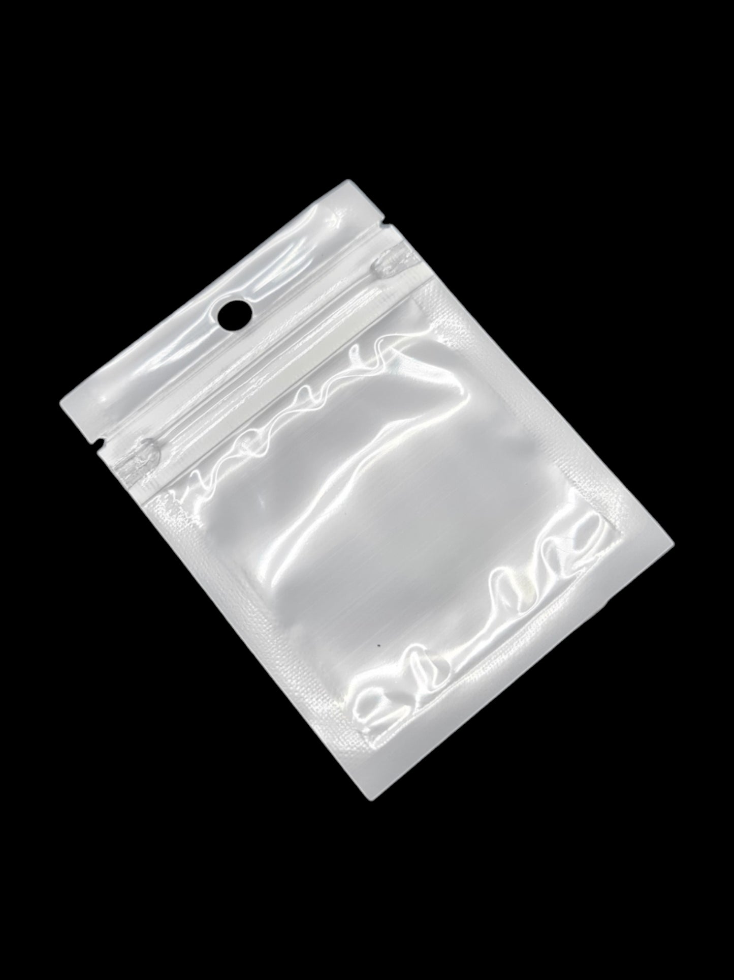 PET Ziplock BAG - Transparent FRONT AND WHITE BACK ±6×8 Cm ±100-Piece