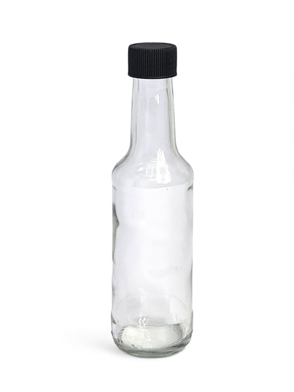 Glass Jar - Plastic Black Lid, Bottle, 125 ml, ±65×45 mm