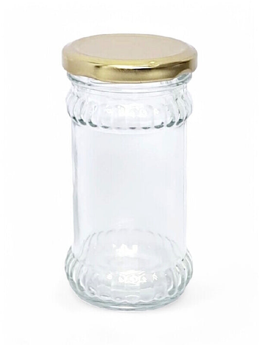 Glass Jar - Metal Gold Lid, 200 ml, ±120×60 mm