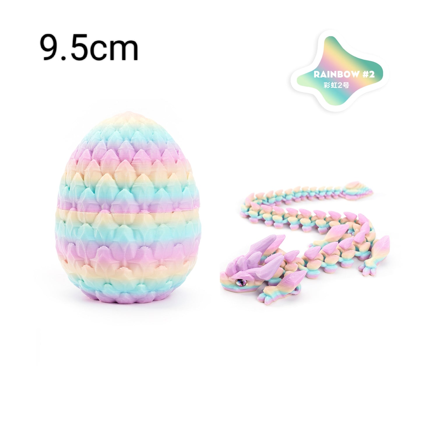 3D Fidget EGG WITH Rainbow Dragon