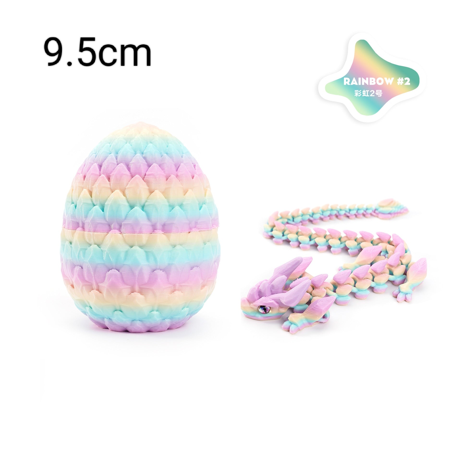 3D Fidget EGG WITH Rainbow Dragon