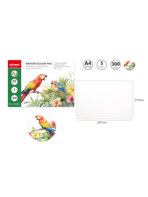 Motarro Watercolour Pad - 5 Sheets, 210x297 mm