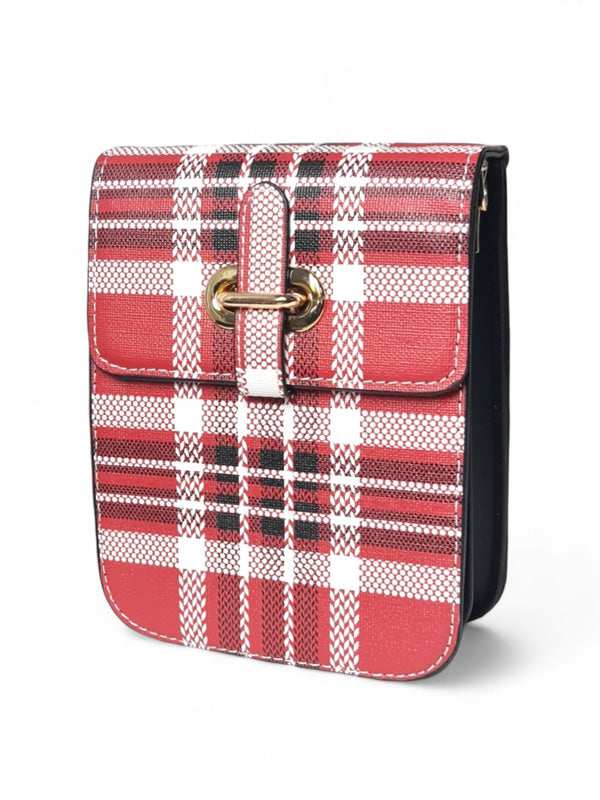 Ladies Bag - Red And White, Strap Included, ±18×13 cm