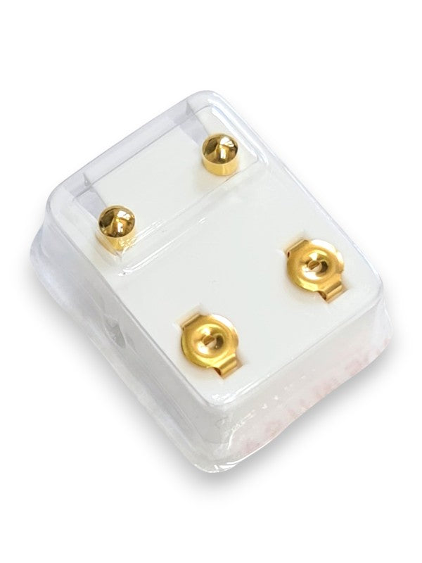 Sterilized Stainless STEEL EAR Piercing STUDS - Regular - GOLD Plated