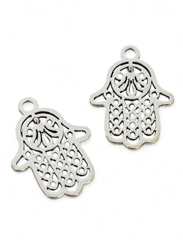 Metal Charm - Hand ±28×21 mm ±25-Piece (image On 2 Sides)