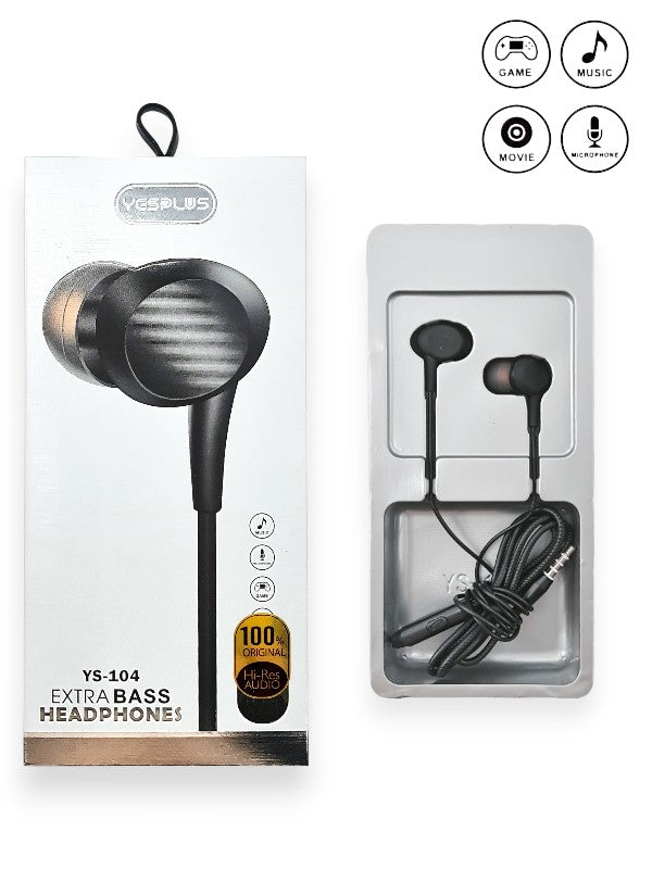 Yesplus Ys - 104 - Earphone, Black