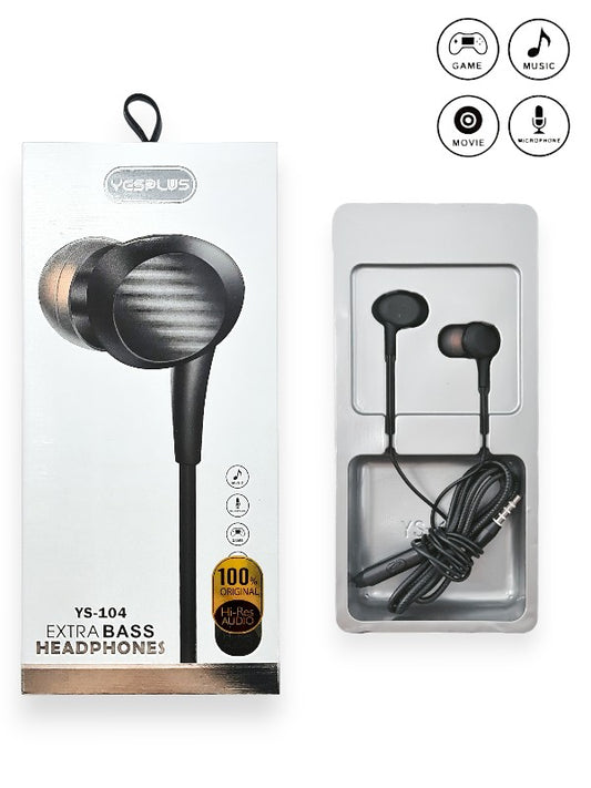 Yesplus Ys - 104 - Earphone, Black
