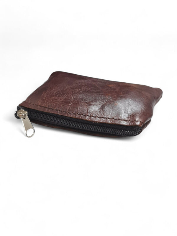 Leather PURSE - LARGE - BROWN - ±9×13 Cm