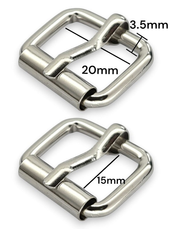 Buckle - Silver, Inside: Width 20 mm, Height 15 mm, Thickness 3.5 mm, ±50-Piece