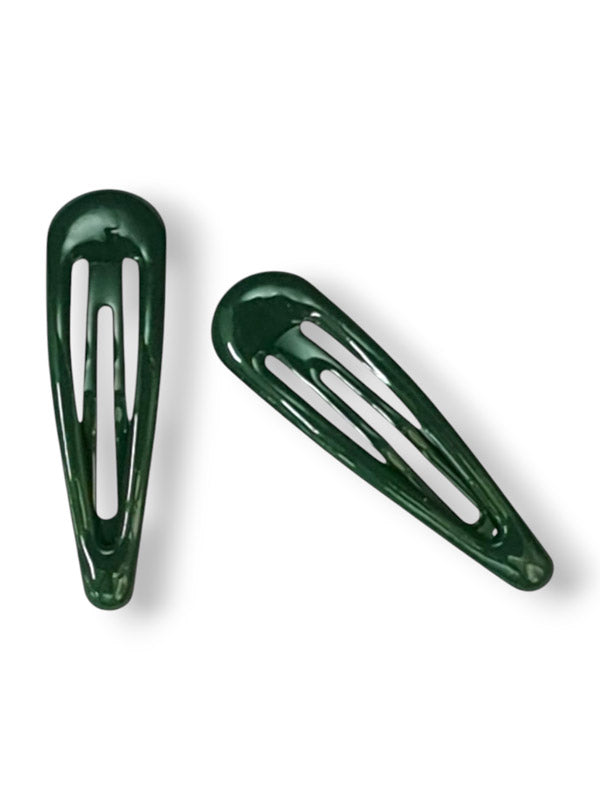 Hair Clips - Green, 5 cm 10-Piece