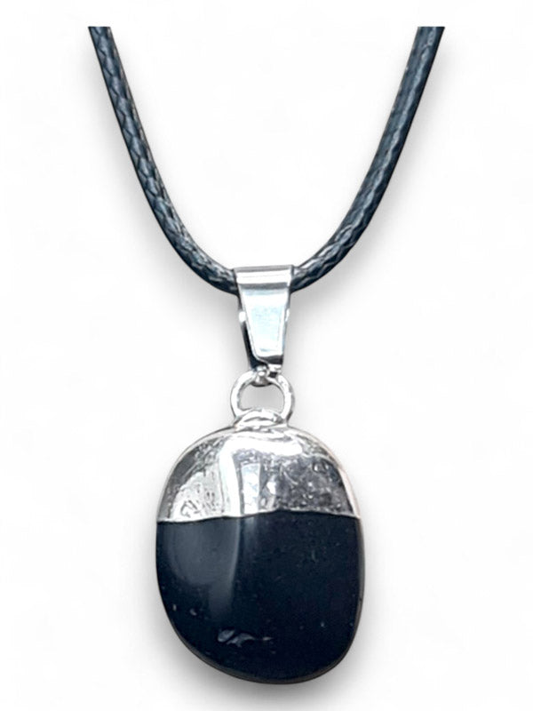 Earth Stone Beads - Capped Stone, Onyx