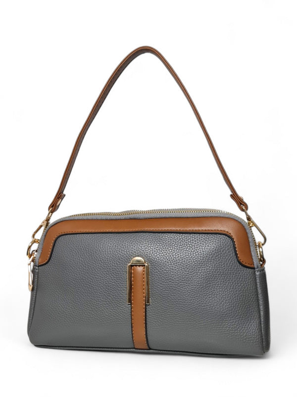 Ladies Bag - Grey, Straps Included, ±17×26 cm