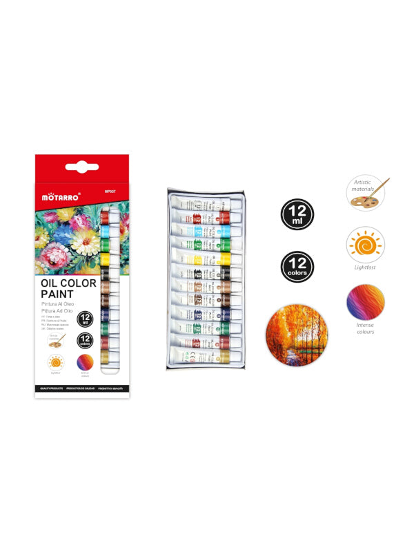 Motarro Oil Colour Paint - 12 ml, Box Of 12