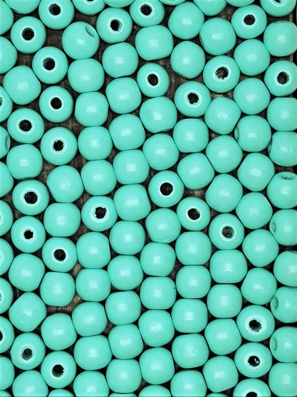 Painted Wooden Beads - 20 mm Light Blue
