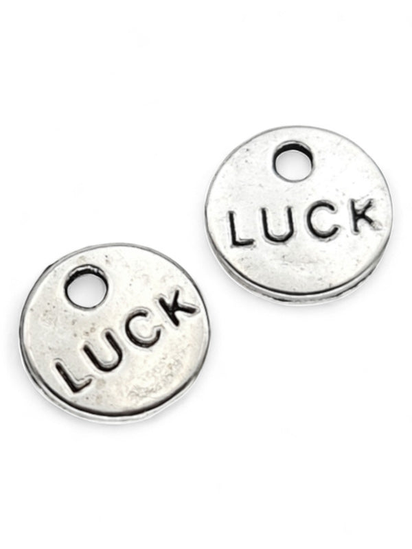Metal Charm - Luck ±9×9 mm ±100-Piece (image On 2 Sides)