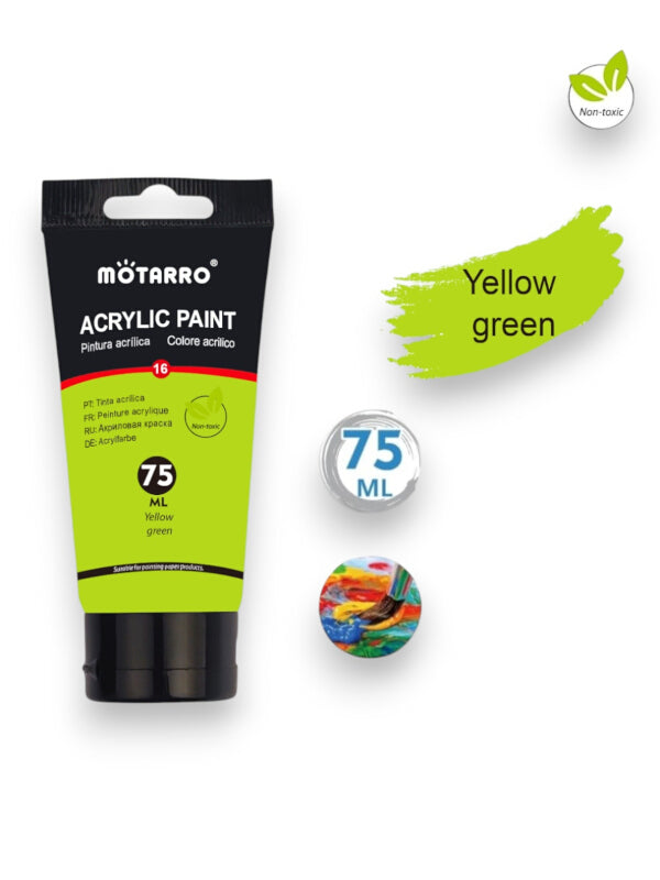 Motarro Acrylic Paint - Yellow Green, 75 ml