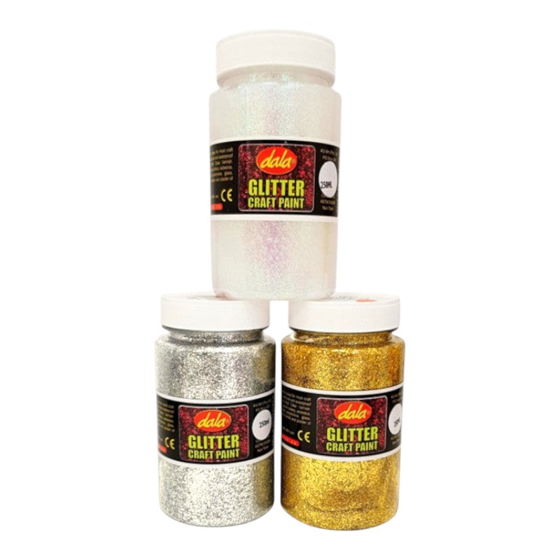 CRAFT PAINT Glitter 250 ML - White