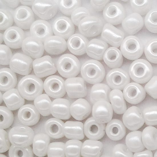 Seed Beads - Size 6/0, Opaque Lustre White
