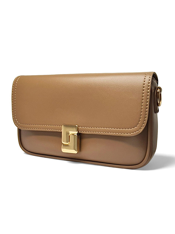 Ladies Bag - Light Brown, Strap Included, ±14×24 cm