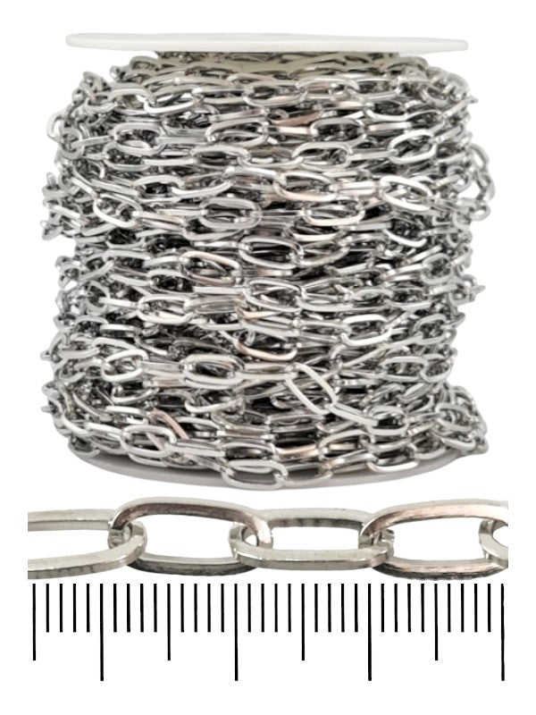 Chain - Silver, 6×12 mm, Material: Stainless Steel, ±23 m