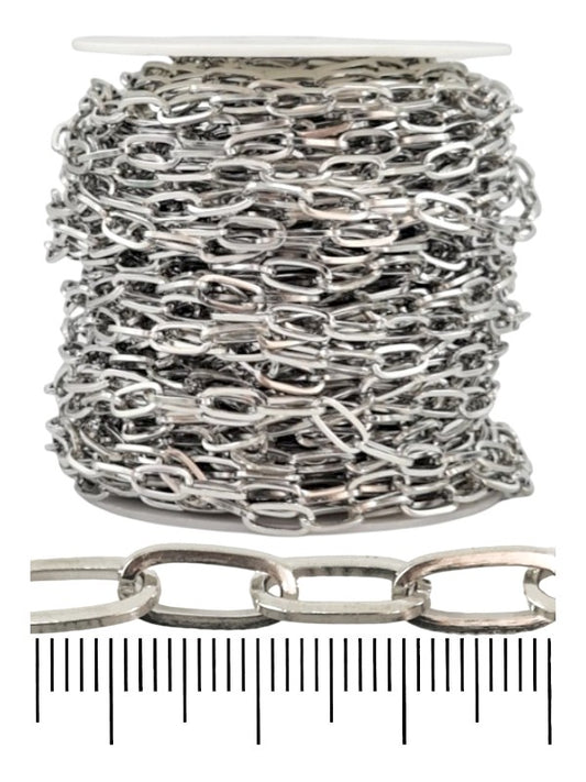 Chain - Silver, 6×12 mm, Material: Stainless Steel, ±23 m