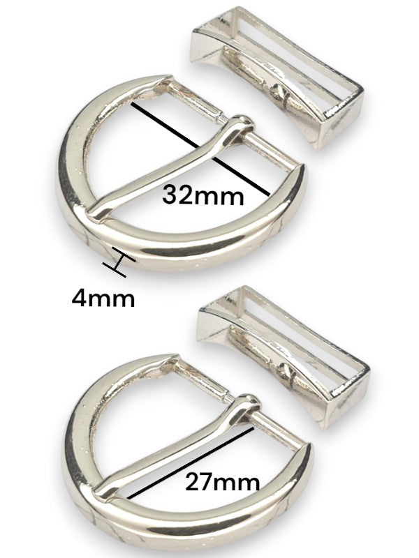 Belt Buckle - Silver, Inside Measurement 32×27×4 mm, ±5-Piece