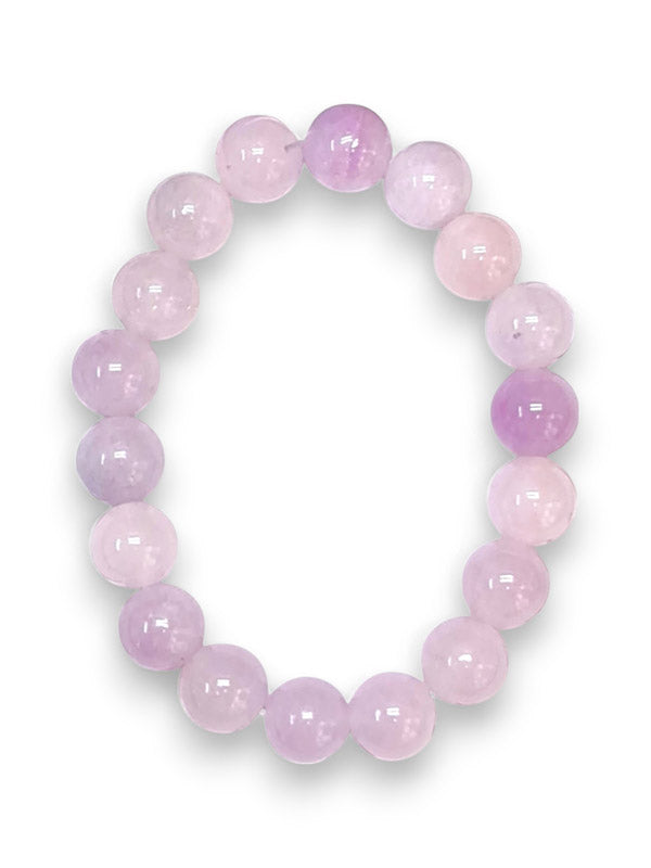 Earth Stone Bracelet Elasticated - Aquamarine, Round