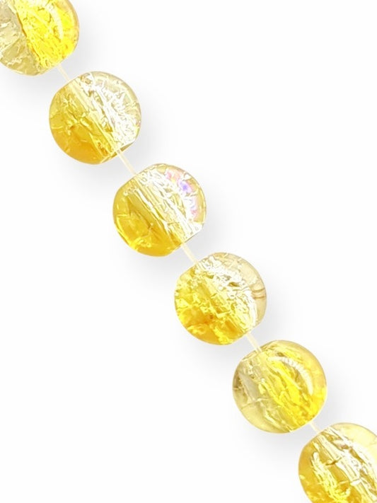 Glass Beads - Sparkle, Two Toned, Light Yellow, 8 mm, ±105-Piece