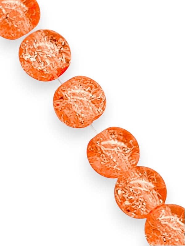 Glass Beads - Sparkle, Orange, 6 mm, ±140-Piece