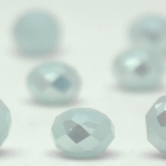 Glass Crystal Rondelle AB Semi - Transparent Faceted 3x4 mm (hole 1.0 mm)