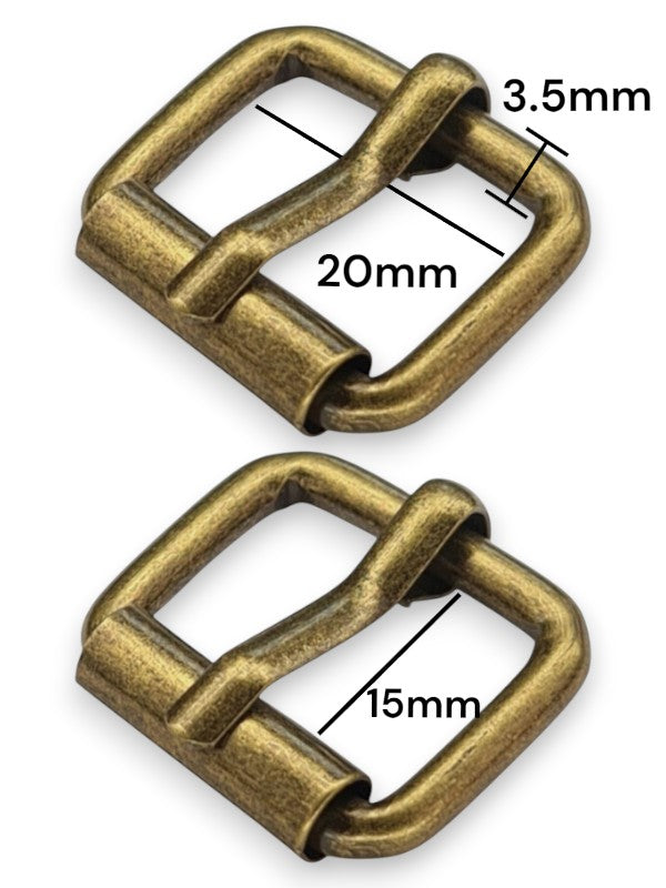Buckle - Antique Brass, Inside: Width 20 mm, Height 15 mm, Thickness 3.5 mm, ±50-Piece