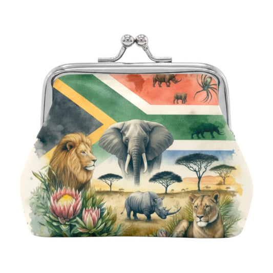 COIN PURSE - SOUTH African FLAG AND BIG 5