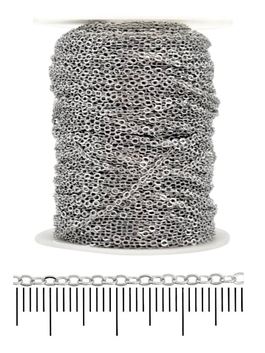 Chain - Silver, 2×2.5 mm, ±88 m
