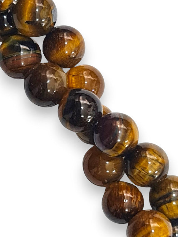 Semi - Precious Stone Beads - Tiger Eye, 10 mm, ±38-Piece