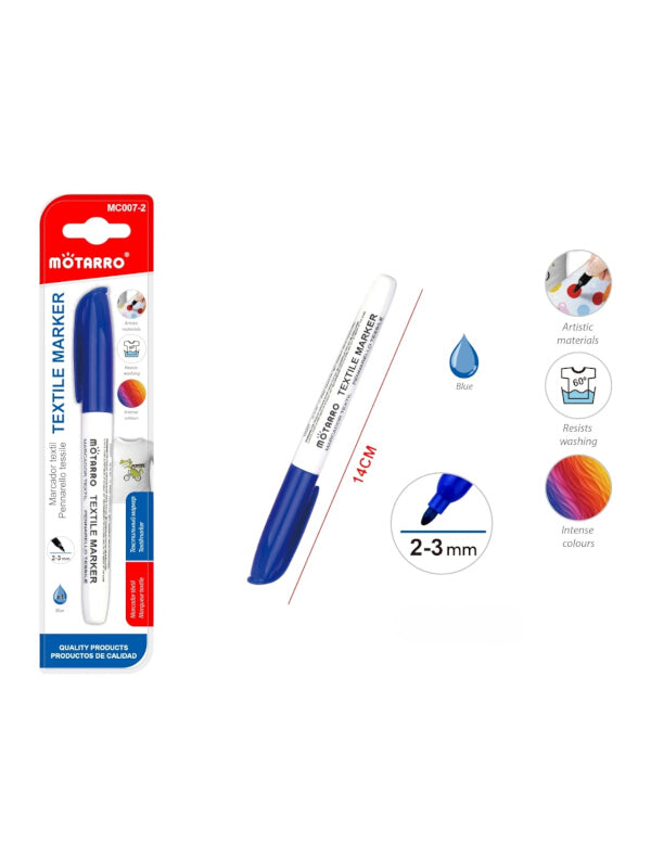 Motarro Textile Marker - Blue, 2 - 3 mm