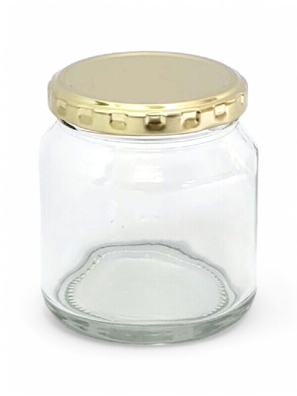 Glass Jar - Metal Gold Lid, 250 ml, ±80×80 mm