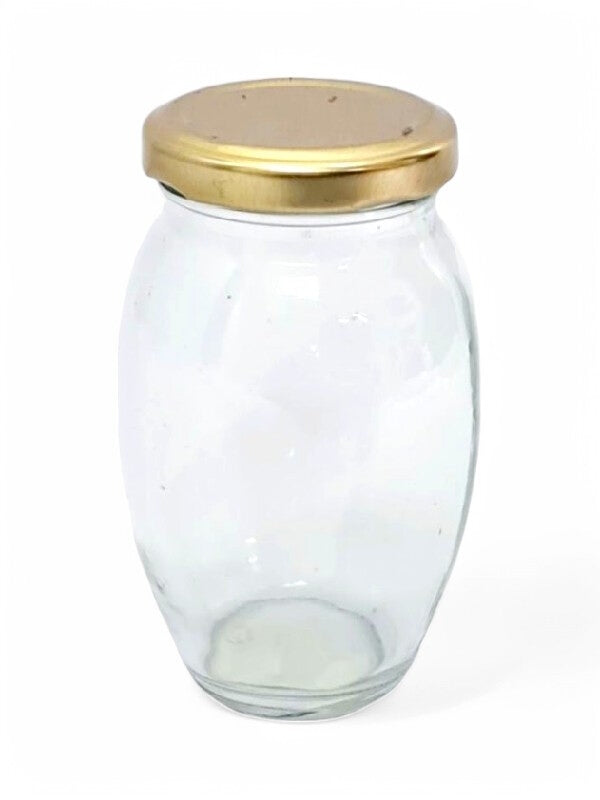 Glass Jar - Metal Gold Lid, 200 ml, ±100×60 mm