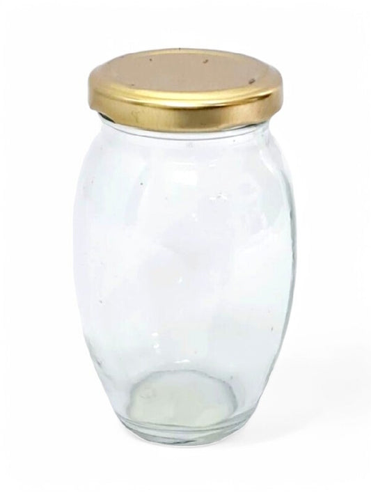 Glass Jar - Metal Gold Lid, 200 ml, ±100×60 mm