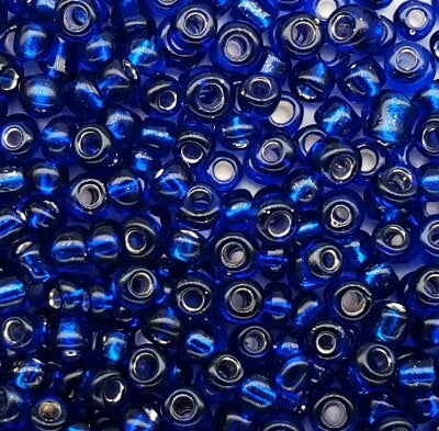 Seed Beads - Size 6/0, Silverlined Royal Blue
