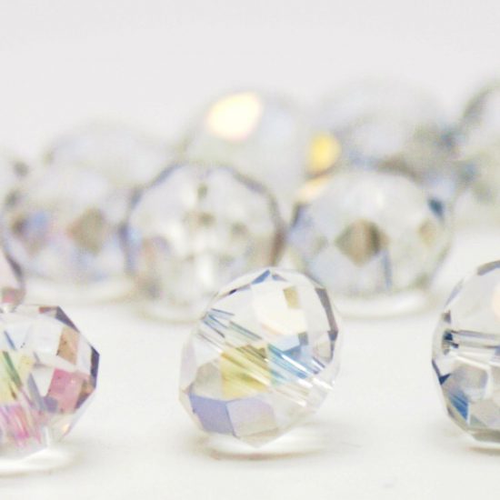 Glass Crystal Rondelle AB Transparent Faceted 3x4 mm (hole 1.0 mm)