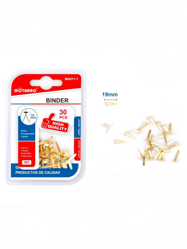 Motarro Split Pins - 19 mm, Gold, 30-Piece