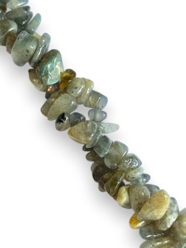 Semi - Precious Stone Beads - Small Chips, Labradorite, ±5 - 8 mm