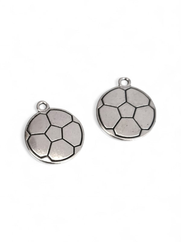 Metal Charm - Soccer Ball ±22×18 mm ±10-Piece
